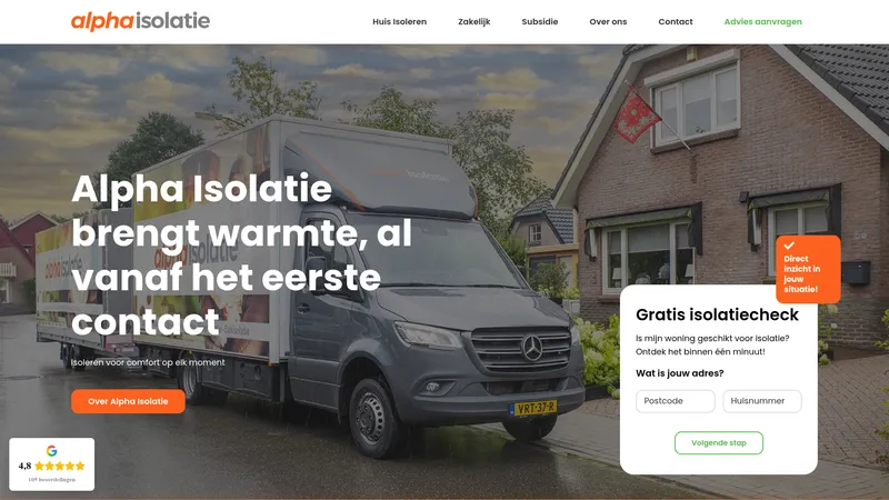 Website van Alpha Isolatie - Jouw isolatiespecialist