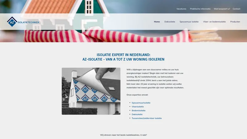 Website van AZ Isolatie