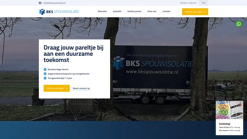 Website van BKS Spouwisolatie
