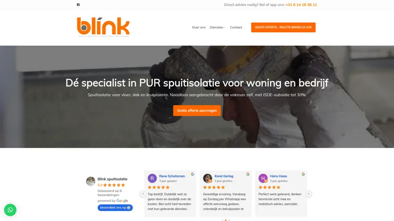Website van BlinkSpuitisolatie