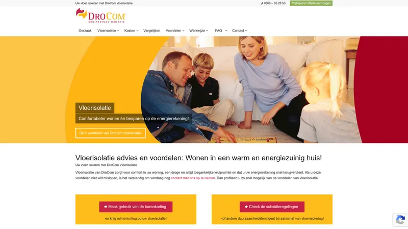 Website van DroCom vloerisolatie