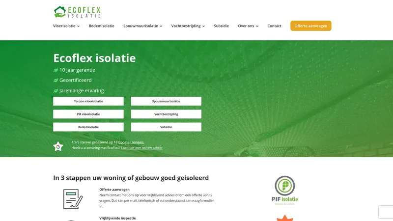 Website van Ecoflex Isolatie