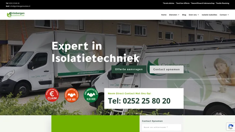 Website van Grimbergen Isolatietechniek