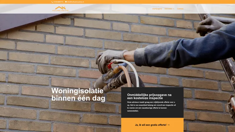 Website van Holland Isolatie Brabant