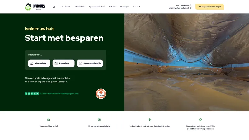 Website van Invictus Isolatie