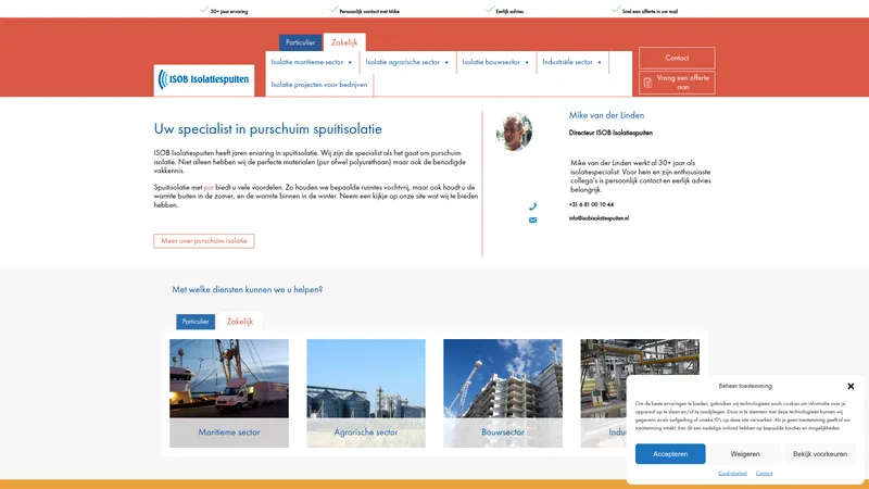 Website van ISOB Isolatiespuiten