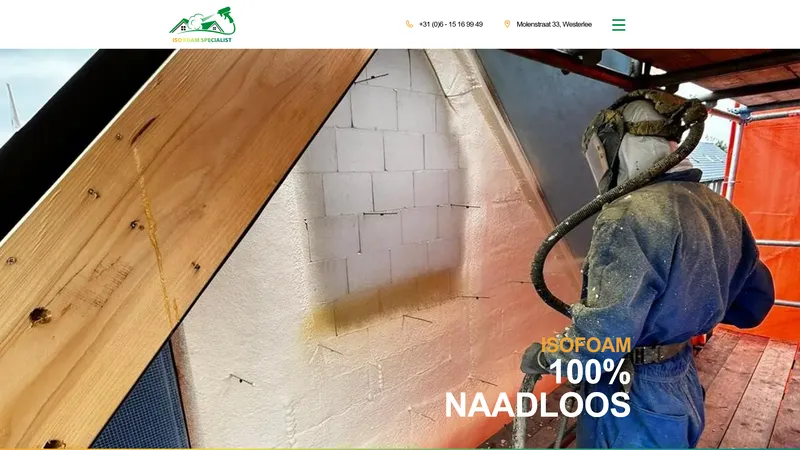 Website van Isofoam Specialist