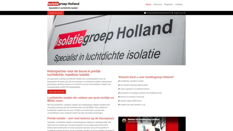 Website van Isolatiegroep Holland