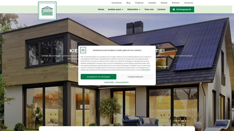 Website van Isolatietechniek Brabant
