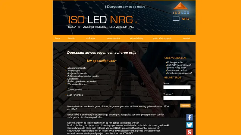 Website van IsoLed NRG