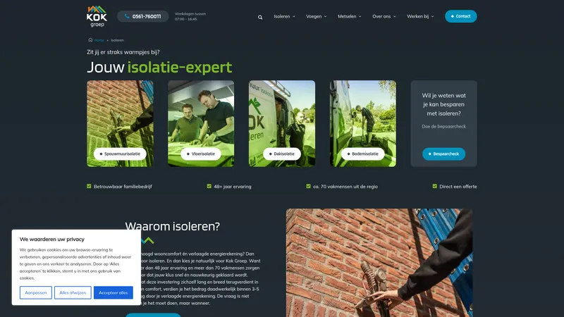 Website van Kok Isoleren