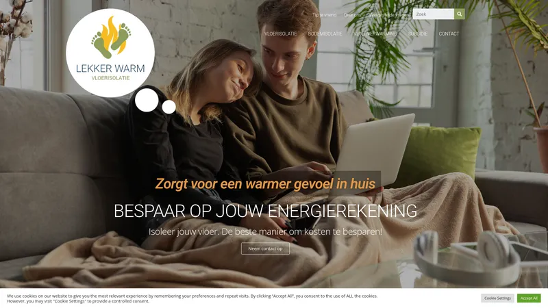 Website van Lekker Warm Thuis