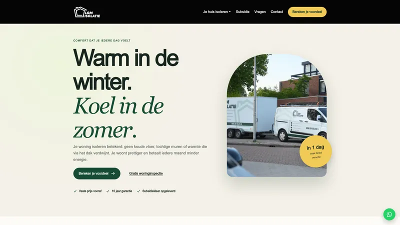 Website van LGM Isolatie