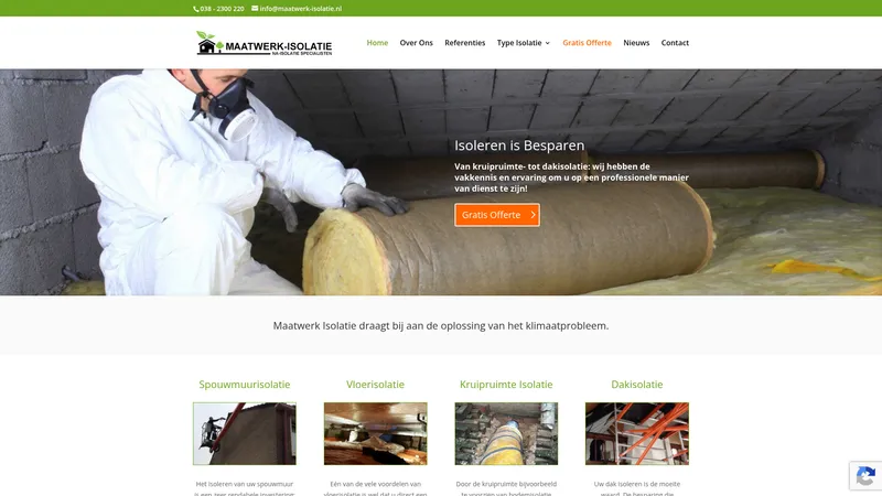 Website van Maatwerk isolatie