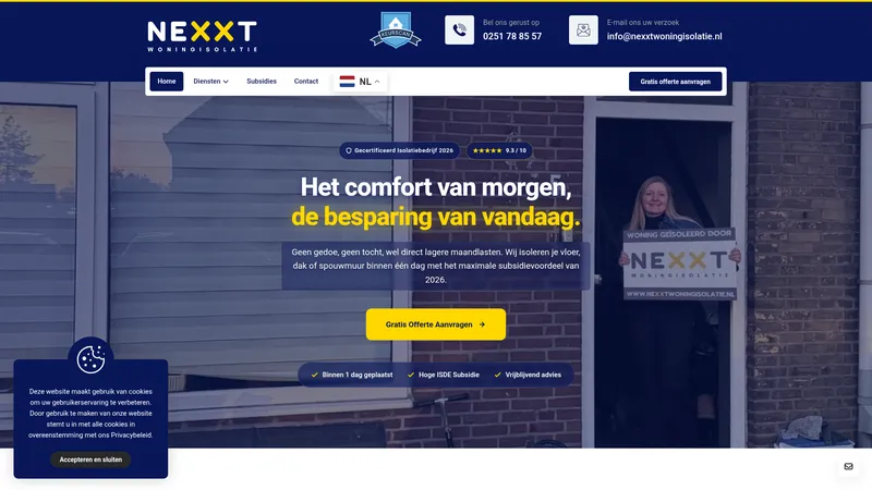 Website van Nexxt woningisolatie