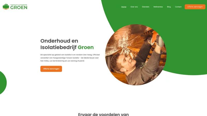Website van Onderhoud en Isolatiebedrijf Groen B.V.
