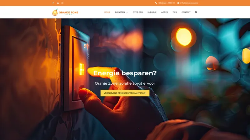 Website van Oranje Zone isolatie