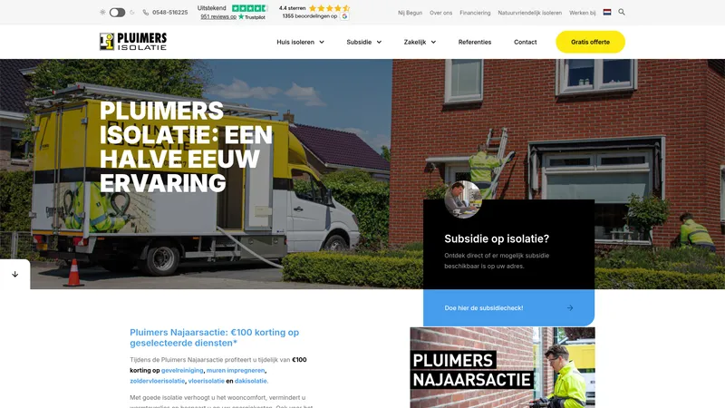 Website van Pluimers Isolatie