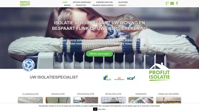Website van Profijt Isolatie BV