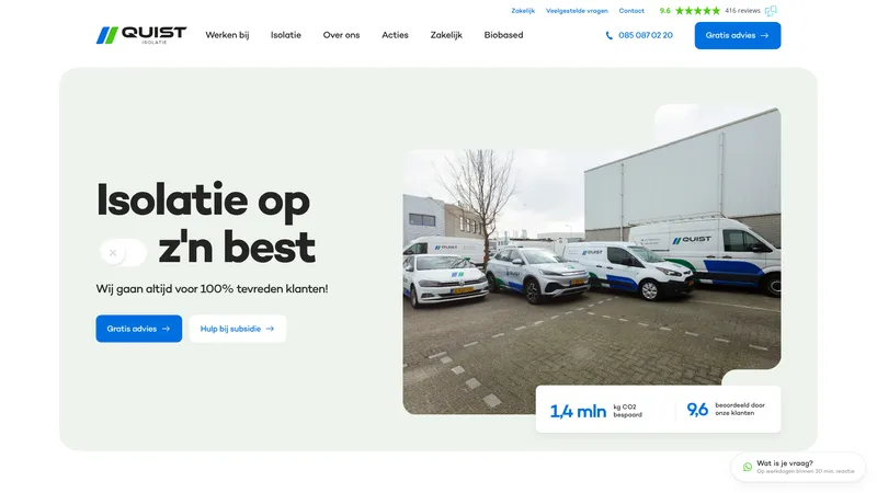Website van Quist Isolatie B.V.