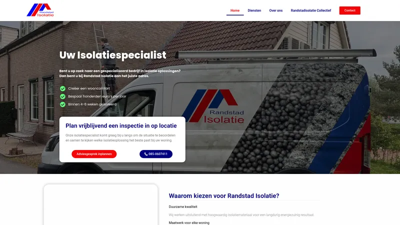 Website van Randstad Isolatie