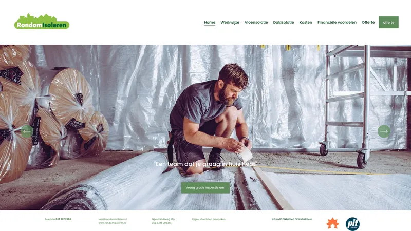 Website van Rondom Isoleren BV