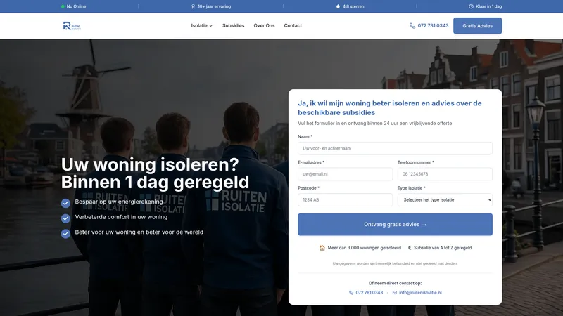 Website van Ruiten Isolatie