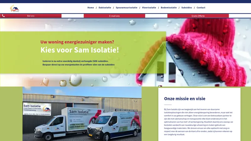 Website van Sam isolatie