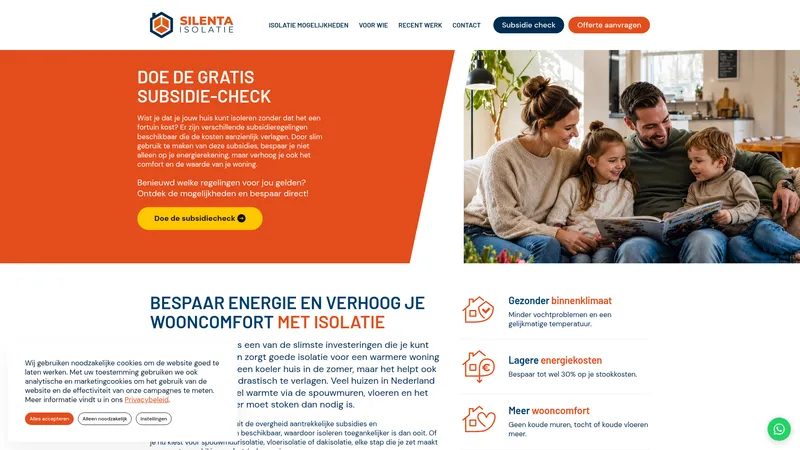 Website van Silenta Isolatie
