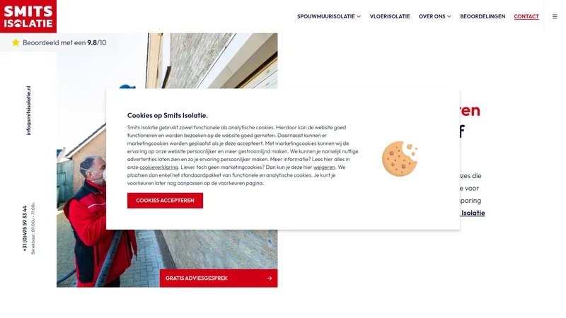 Website van Smits Isolatiebedrijf B.V.