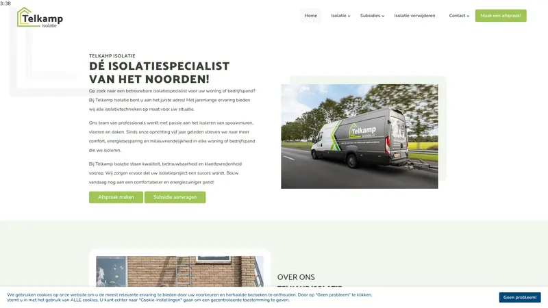 Website van Telkamp Isolatie B.V.