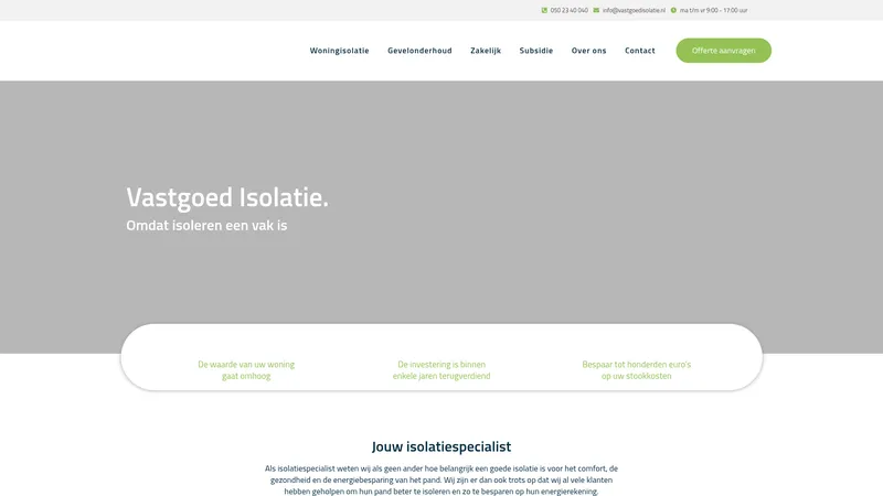 Website van Vastgoed Isolatie B.V.