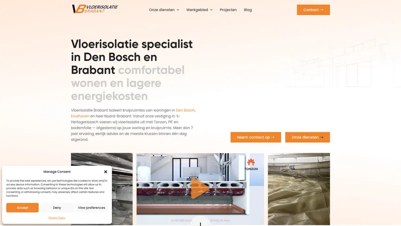 Website van Vloerisolatie Brabant