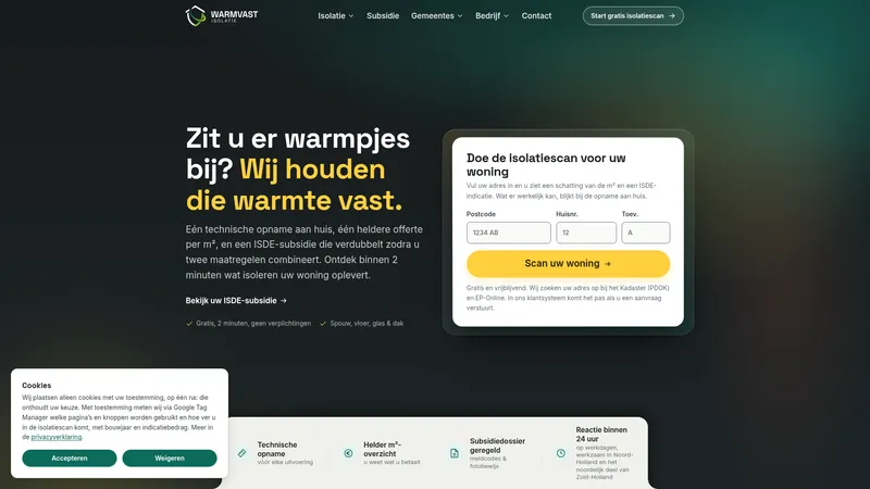 Website van Warmvast Isolatie
