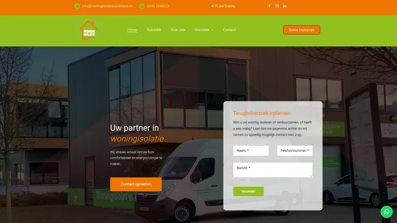 Website van Woningisolatie Nederland