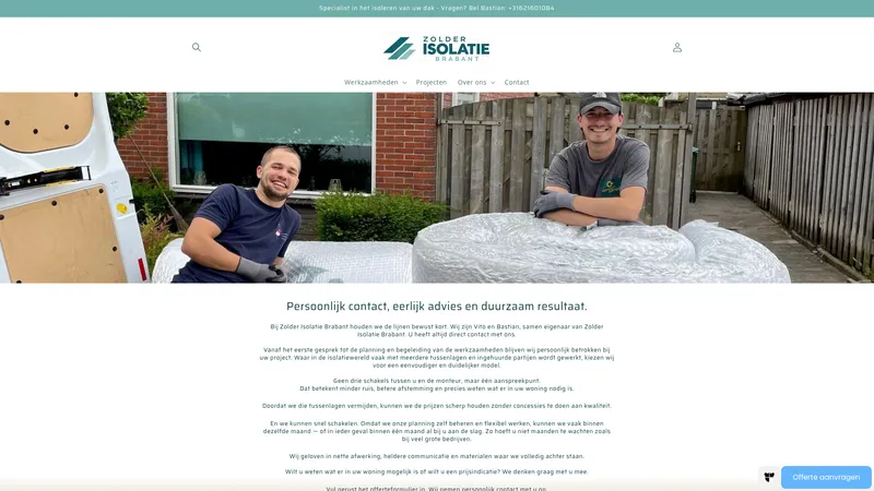 Website van Zolder Isolatie Brabant